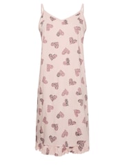 Yours Curve Pink Animal Heart 100% Cotton Chemise - Image 5 of 5