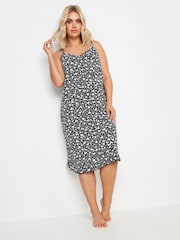 Yours Curve Black Abstract Heart 100% Cotton Chemise - Image 2 of 5