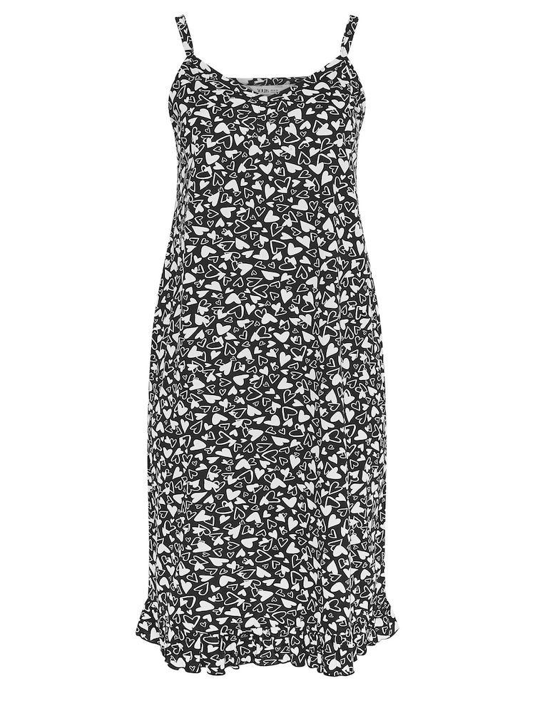 Yours Curve Black Abstract Heart 100% Cotton Chemise - Image 5 of 5