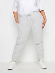 Yours Curve Grey Elasticated Stretch Joggers - Image 1 of 5