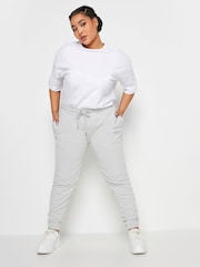 Yours Curve Grey Elasticated Stretch Joggers - Image 2 of 5