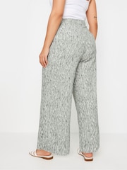 Yours Curve Grey Charcoal Textured Wide Leg Trousers - Image 3 of 5