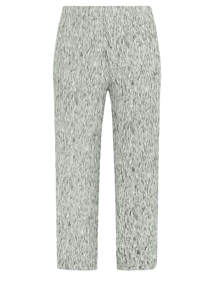 Yours Curve Grey Charcoal Textured Wide Leg Trousers - Image 5 of 5