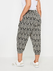 Yours Curve Black Paisley Textured Wide Leg Trousers - Image 3 of 5