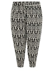 Yours Curve Black Paisley Textured Wide Leg Trousers - Image 5 of 5