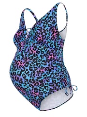 Yours Curve Blue Leopard Swimsuit - Image 5 of 5
