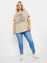 Camiseta de lentejuelas con estampado de leopardo de Yours Curve - Imagen 2 de 5