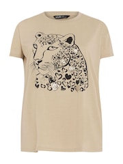 Camiseta de lentejuelas con estampado de leopardo de Yours Curve - Imagen 5 de 5