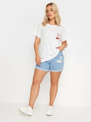 Weiß - Yours Curve Stud Leopard Print T-Shirt - Bild 2 von 5