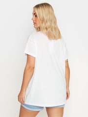 Weiß - Yours Curve Stud Leopard Print T-Shirt - Bild 4 von 5