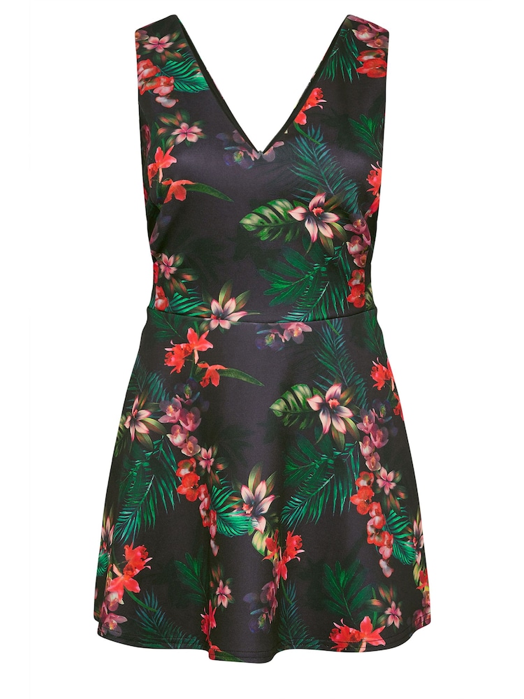 Yours Curve Purple Floral Peplum Top - Image 5 of 5