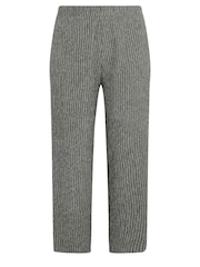 Yours Curve Grey Dark Textured Wide Leg Trousers - Image 5 of 5