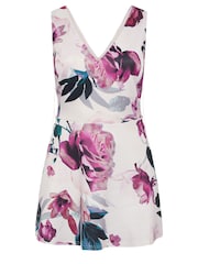 Yours Curve Pink Floral Peplum Top - Image 5 of 5