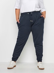 Yours Curve Blue Elasticated Stretch Joggers - Image 1 of 5