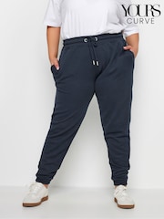 Yours Curve Blue Elasticated Stretch Joggers - Image 6 of 7