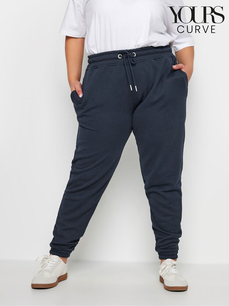 Yours Curve Blue Elasticated Stretch Joggers - Image 7 of 7 Yours Curve Blue Elasticated Stretch Joggers - Image 7 of 7