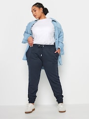 Yours Curve Blue Elasticated Stretch Joggers - Image 2 of 5