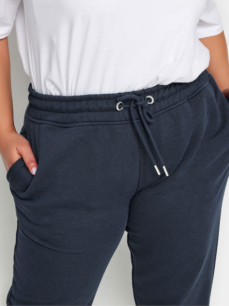 Yours Curve Blue Elasticated Stretch Joggers - Image 4 of 5