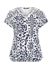 Yours Curve White Grown On Sleeve Bubble Hem Crochet 100% Cotton Top - Image 6 of 6