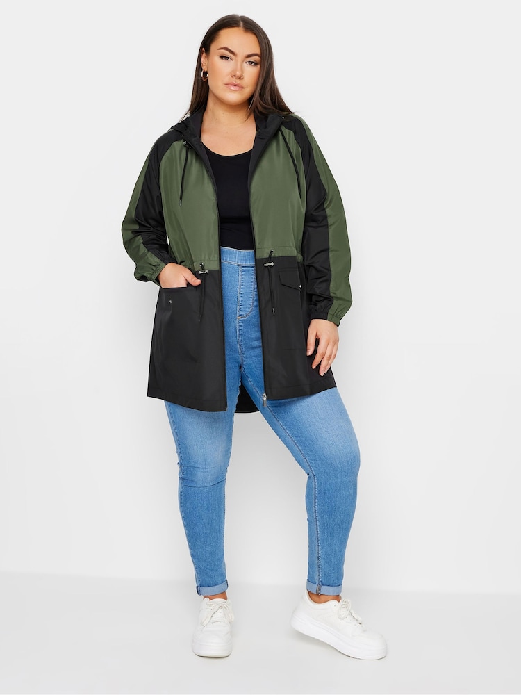Yours Curve Green Lightweight Parka - Image 2 of 5