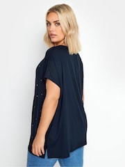 Yours Curve Blue Star Embellished Top - Image 3 of 5