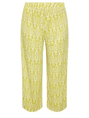 Yours Curve Yellow Paisley Textured Wide Leg Trousers - Image 5 of 5