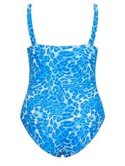 Yours Curve Blue Jewel Trim Tie Dye Swimsuit - Image 6 of 6