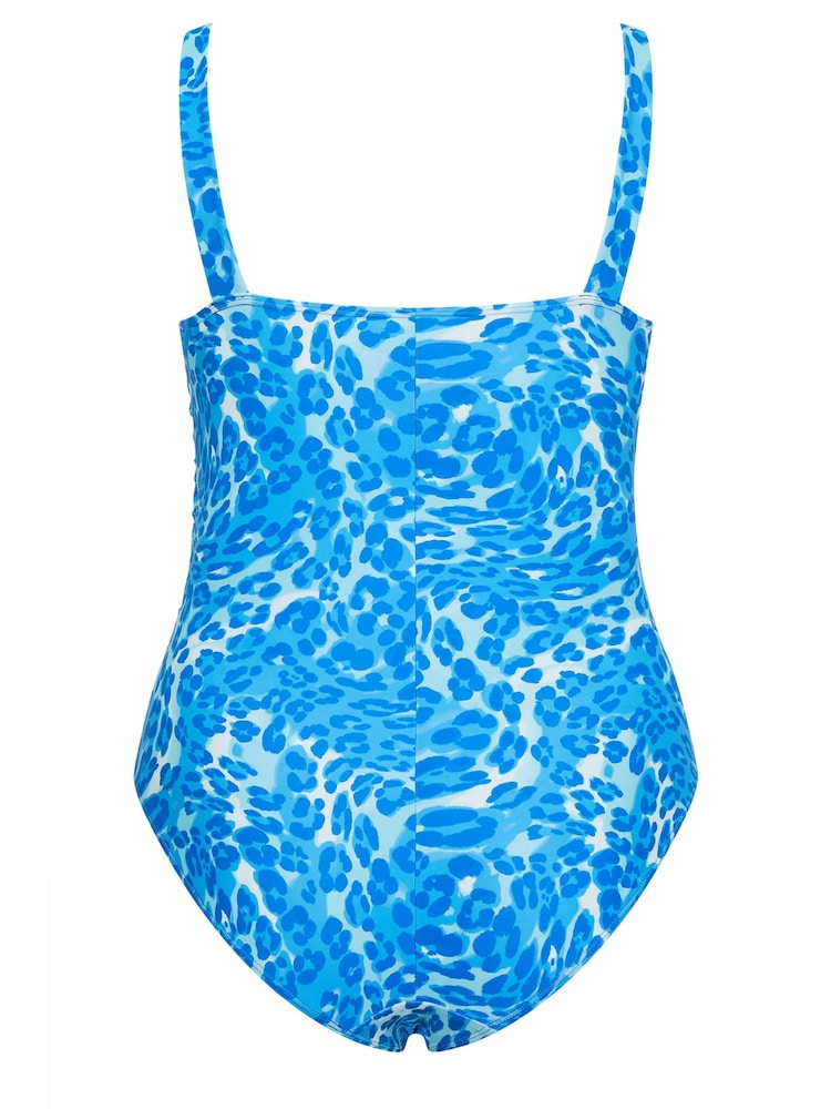 Yours Curve Blue Jewel Trim Tie Dye Swimsuit - Image 6 of 6