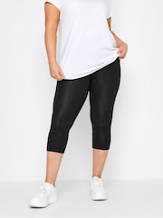 Yours Curve Black Soft Touch Stretch Cropped Leggings - Image 1 of 4