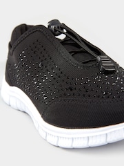 Yours Curve Black Extra Wide Fit Embellished Trainers - Image 3 of 6