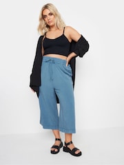 Yours Curve Blue Chambray Culottes - Image 1 of 5