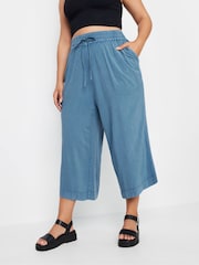 Yours Curve Blue Chambray Culottes - Image 2 of 5