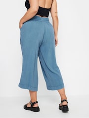 Yours Curve Blue Chambray Culottes - Image 3 of 5