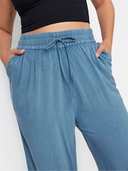 Yours Curve Blue Chambray Culottes - Image 4 of 5