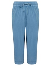 Yours Curve Blue Chambray Culottes - Image 5 of 5
