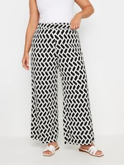 Calça larga texturizada geométrica Yours Curve - Imagem 1 de 5