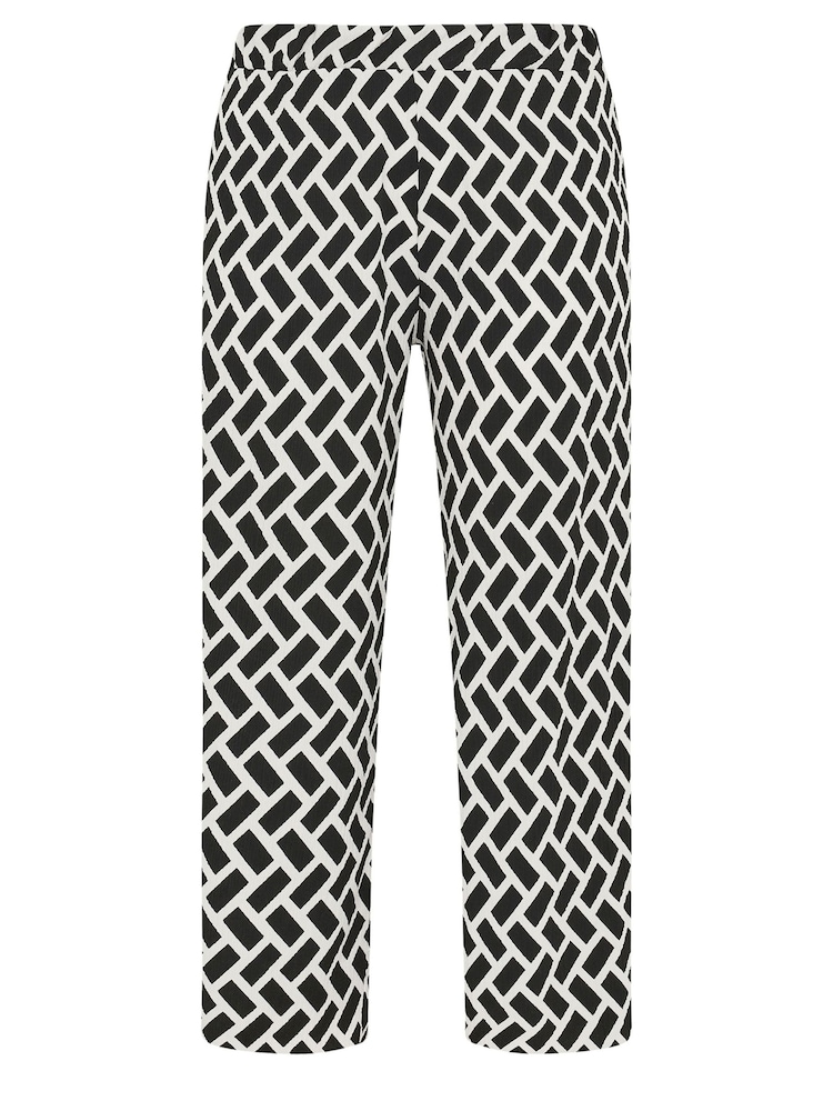 Calça larga texturizada geométrica Yours Curve - Imagem 5 de 5