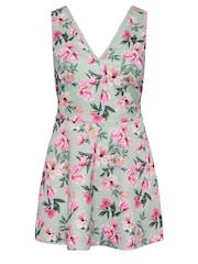 Yours Curve Green Floral Peplum Top - Image 5 of 5