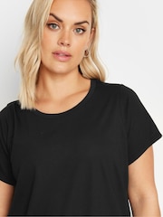 Yours Curve Black Core Basic T-Shirts 3 Pack - Image 4 of 9