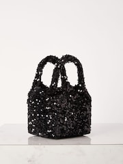 Lipsy Black Embellished Pouch Bag - Image 1 of 4