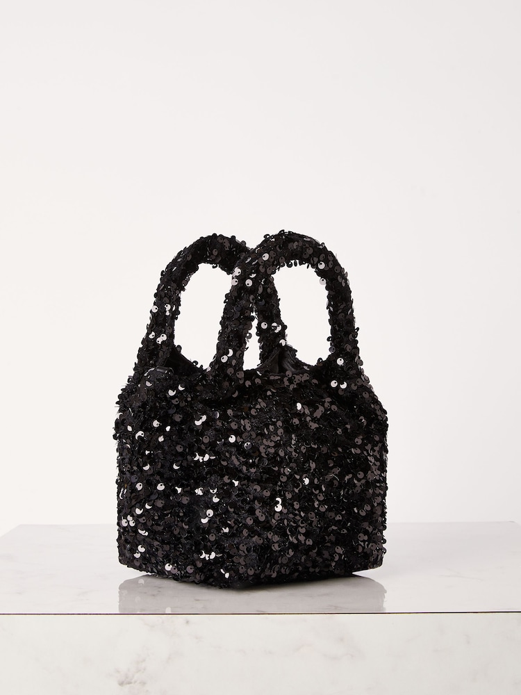 Lipsy Black Embellished Pouch Bag - Image 1 of 4