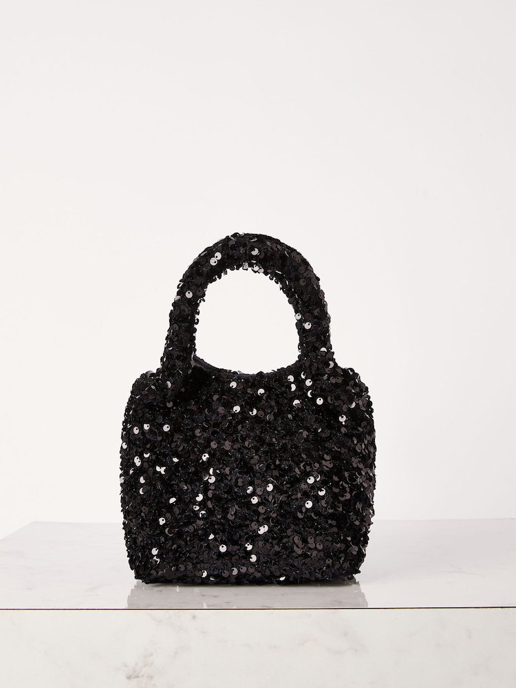 Lipsy Black Embellished Pouch Bag - Image 2 of 4