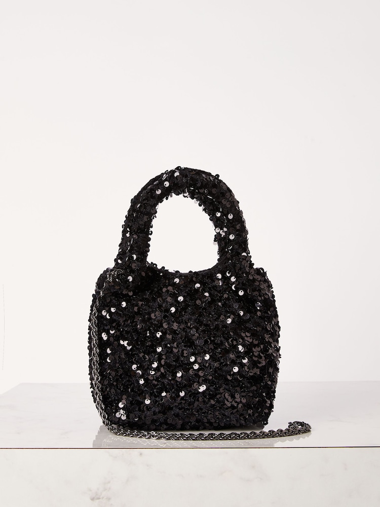 Lipsy Black Embellished Pouch Bag - Image 8 of 8