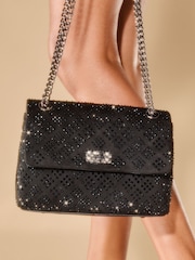 Черный - Lipsy Пайетки Embellished Multiway Crossbody Bag - Image 1 of 4