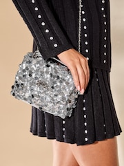 Серебряный - Lipsy Пайетки Embellished Multiway Crossbody Bag - Image 3 of 4