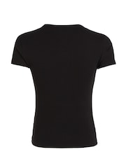 Tommy Hilfiger Black Slim Essential Rib T-Shirt - Image 4 of 4