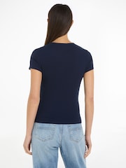 Tommy Hilfiger Blue Slim Essential Rib T-Shirt - Image 2 of 6