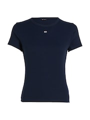 Tommy Hilfiger Blue Slim Essential Rib T-Shirt - Image 4 of 6