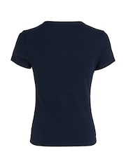 Tommy Hilfiger Blue Slim Essential Rib T-Shirt - Image 5 of 6
