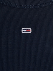 Tommy Hilfiger Blue Slim Essential Rib T-Shirt - Image 6 of 6